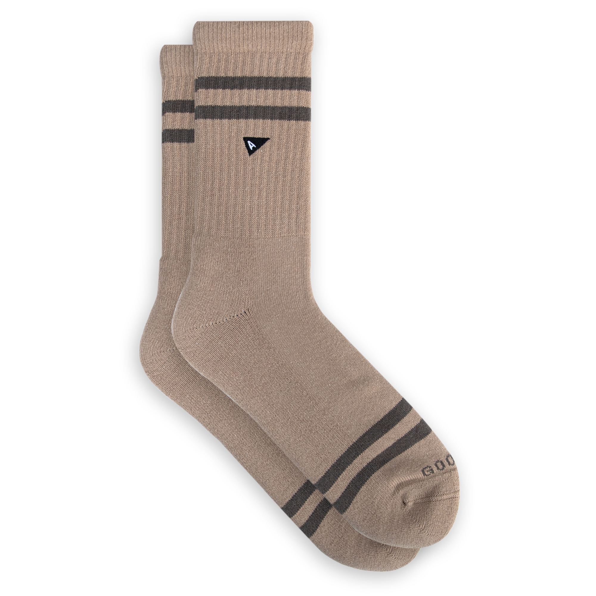 Arvin Goods crew sock with seasonal cereal stripe colorway. Made in Portugal with recycled yarns.