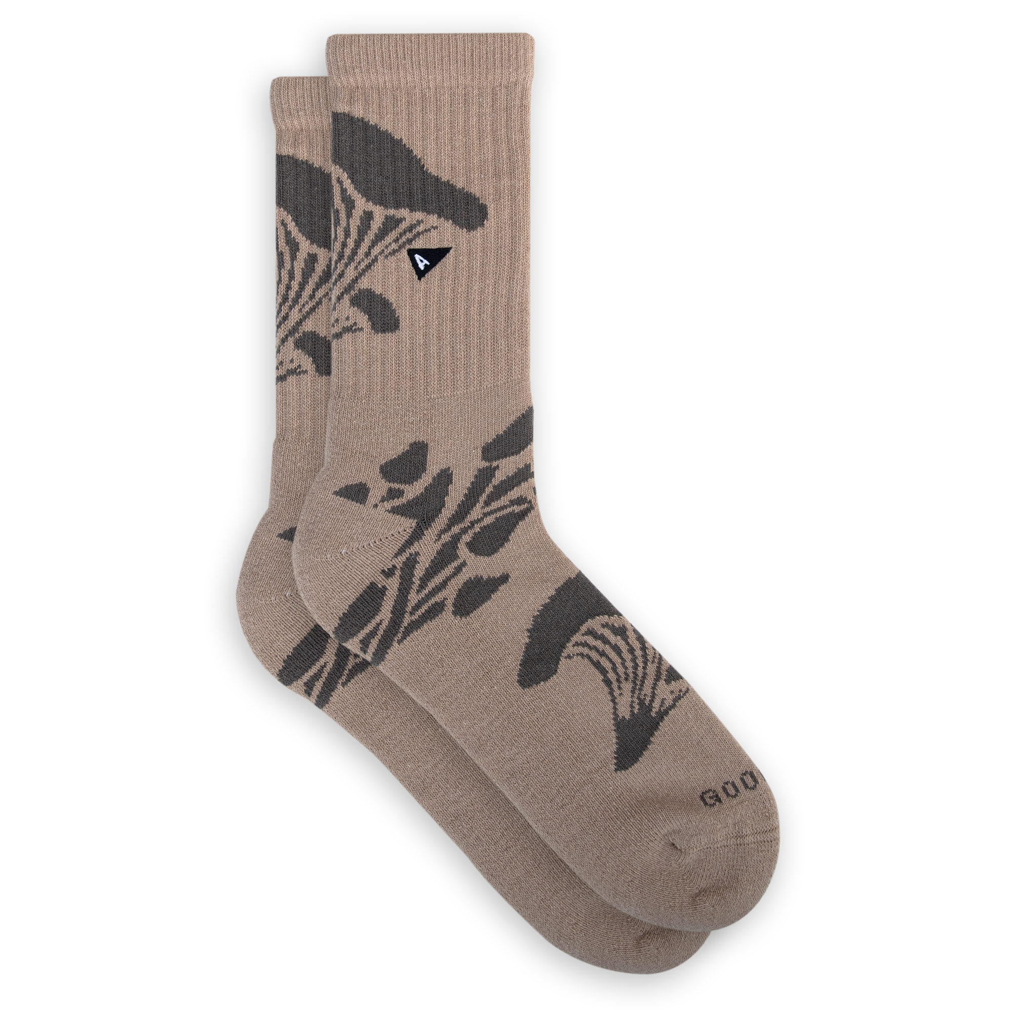 Arvin Goods solid crew sock in Shroom color. Made in Portugal using recycled yarns.