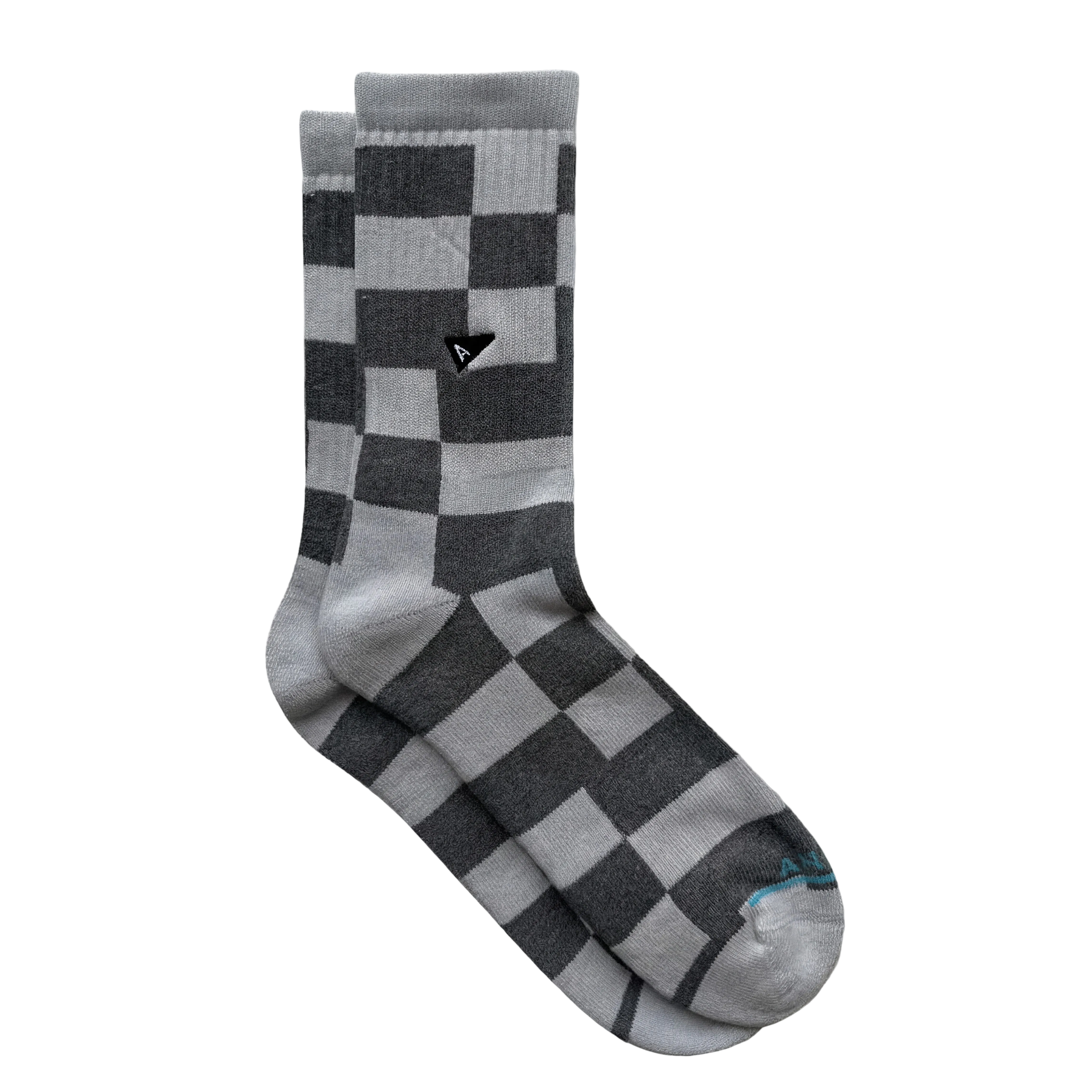 Arvin Goods Grey Checkered Crew Sock - Recycled Cotton