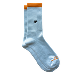 Arvin Goods Steel Blue Top Stripe Crew Sock Recycled Cotton