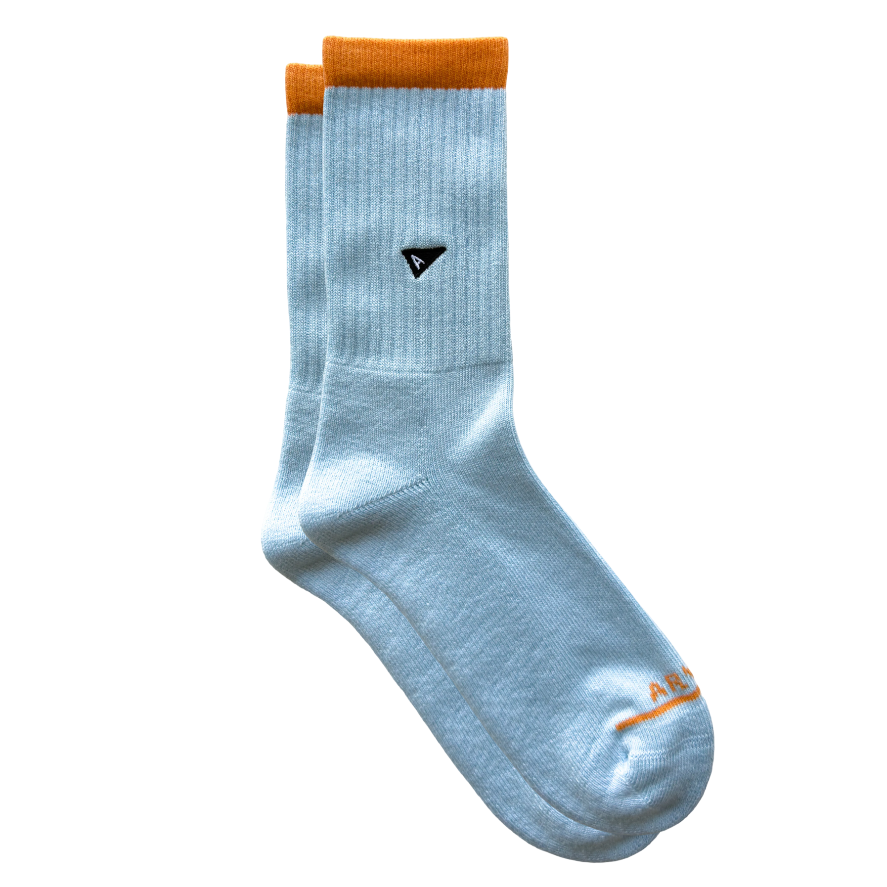 Arvin Goods Steel Blue Top Stripe Crew Sock Recycled Cotton