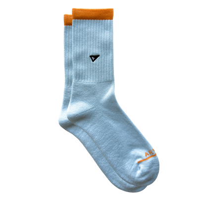 Arvin Goods Steel Blue Top Stripe Crew Sock Recycled Cotton