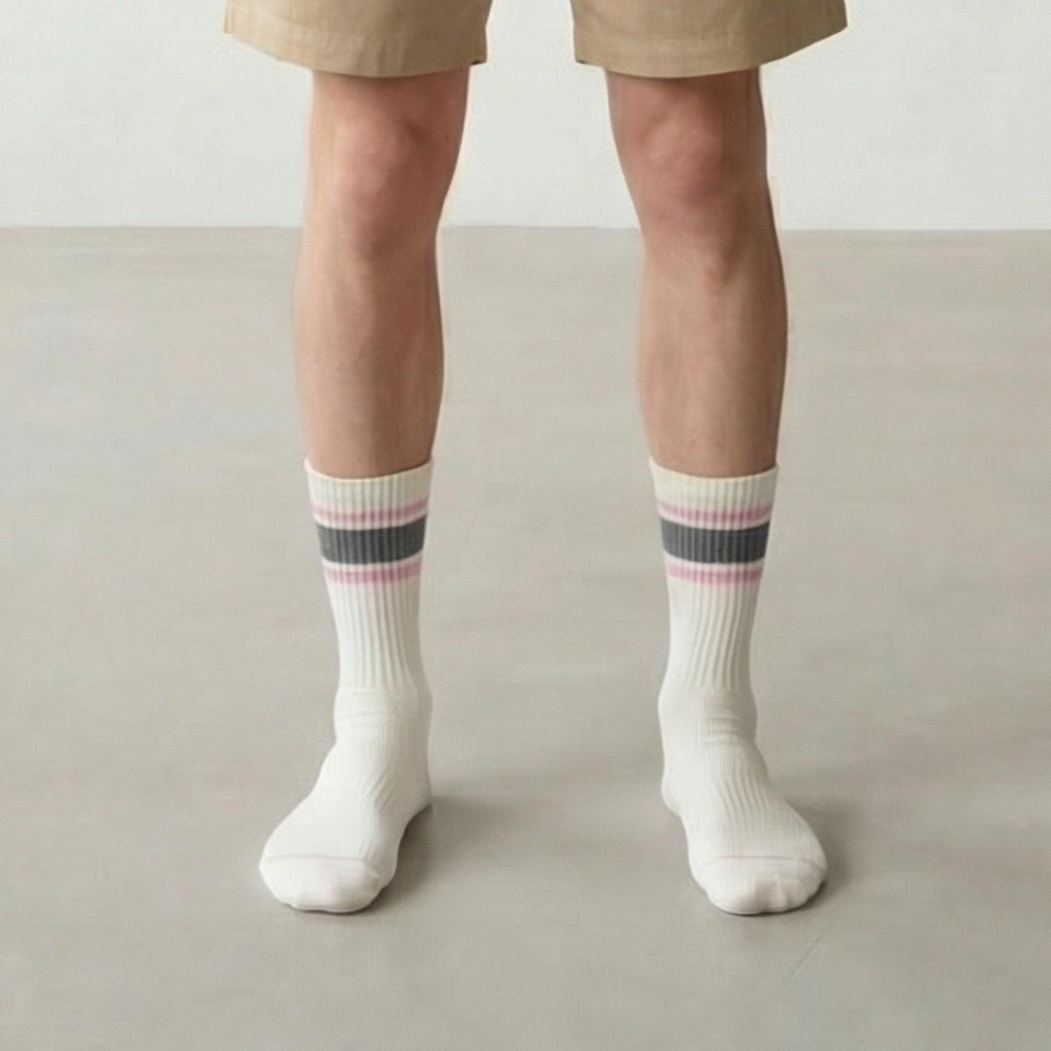 Crew Sock - Pink Retro Stripe