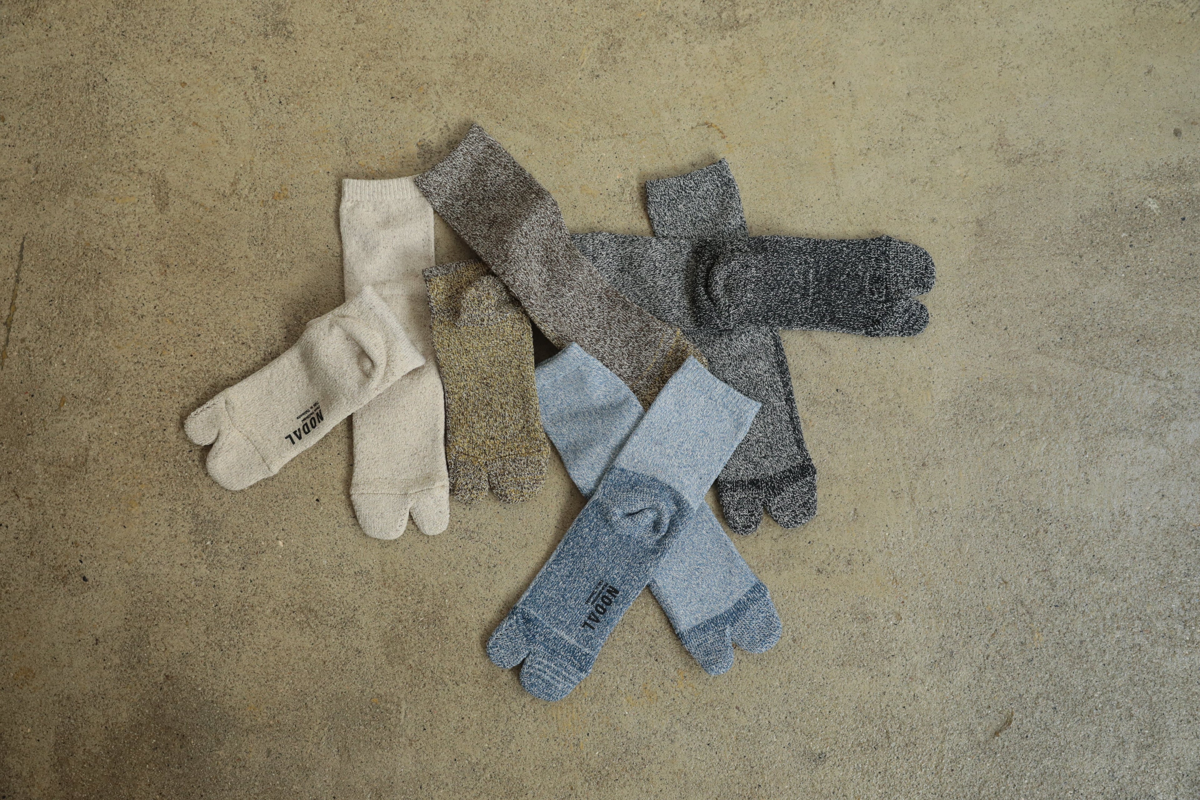 NODAL Cotton Silk Tabi Sock – Beige | Made in Japan