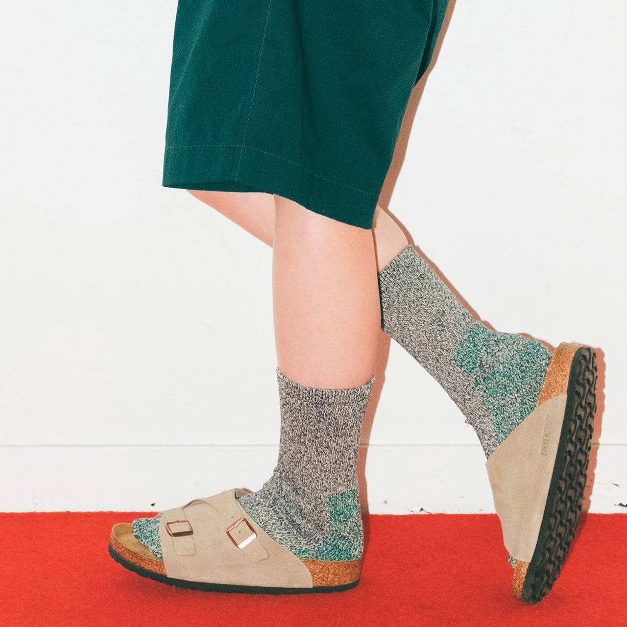 NODAL Cotton Silk Tabi Sock – Navy Green | Made in Japan