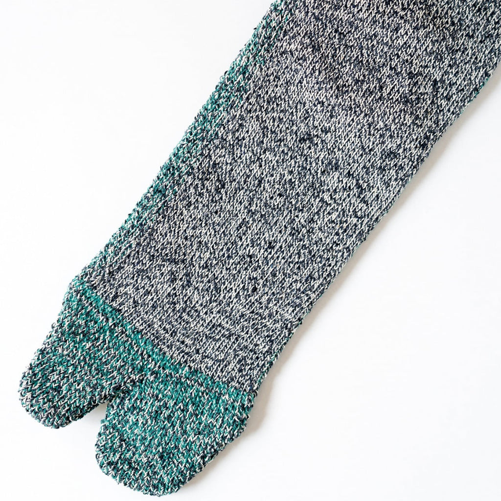 NODAL Cotton Silk Tabi Sock – Navy Green | Made in Japan