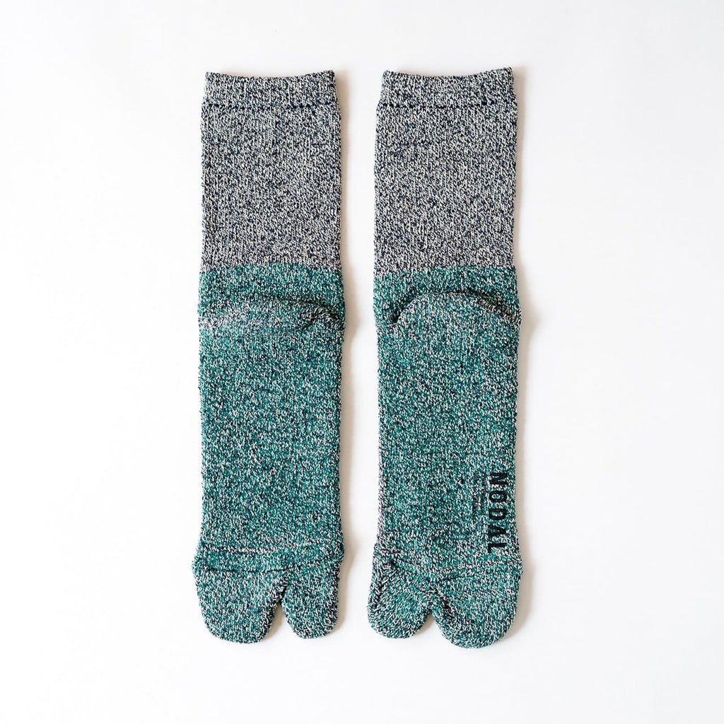 NODAL Cotton Silk Tabi Sock – Navy Green | Made in Japan
