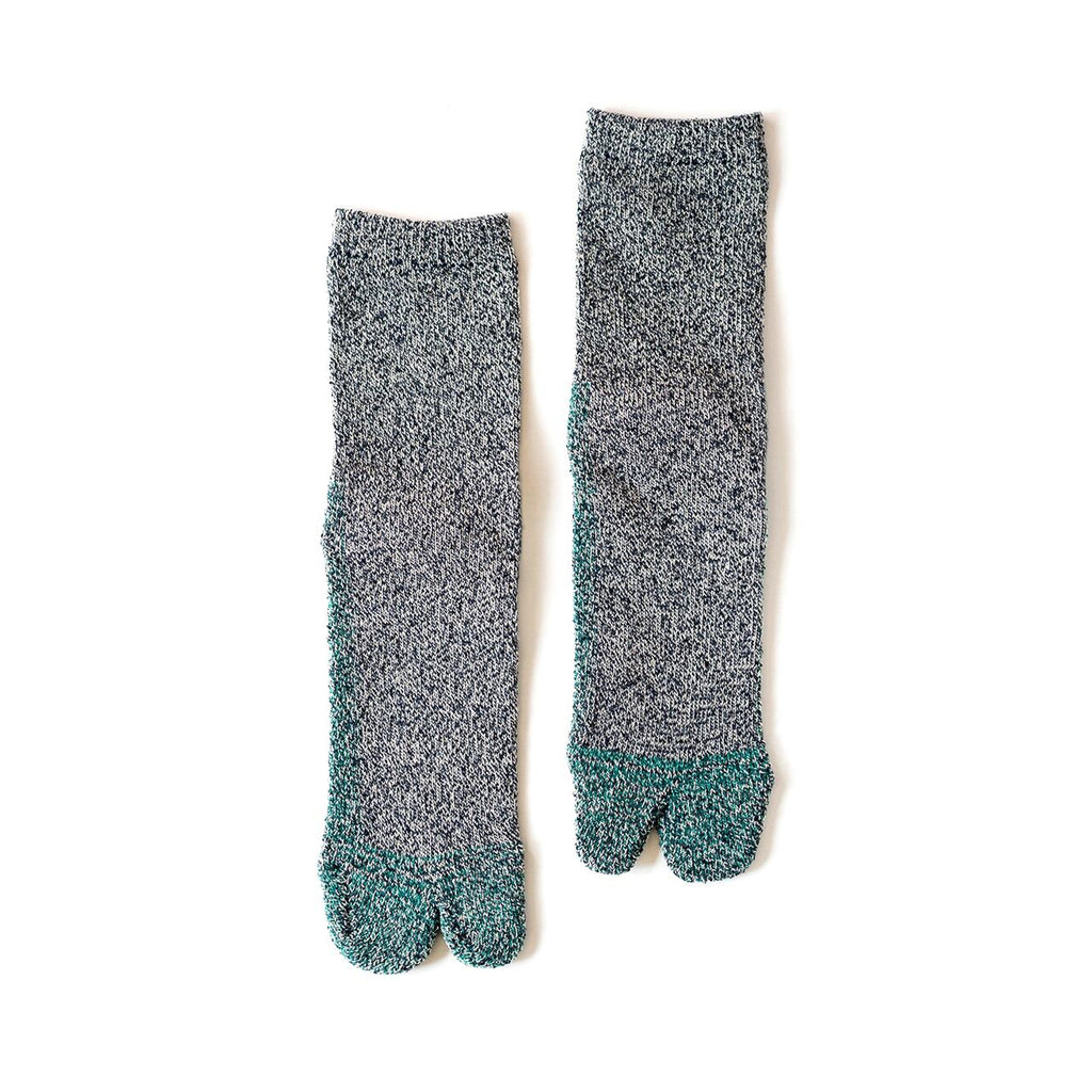 NODAL Cotton Silk Tabi Sock – Navy Green | Made in Japan