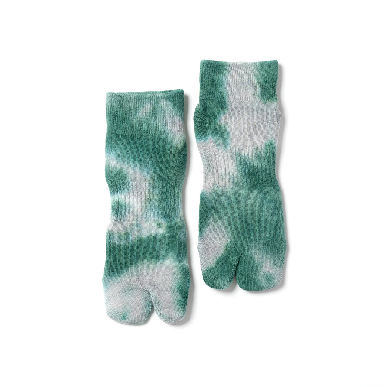 NODAL Tabi Sock – Tie Dye Light Grey/Green | Made in Japan