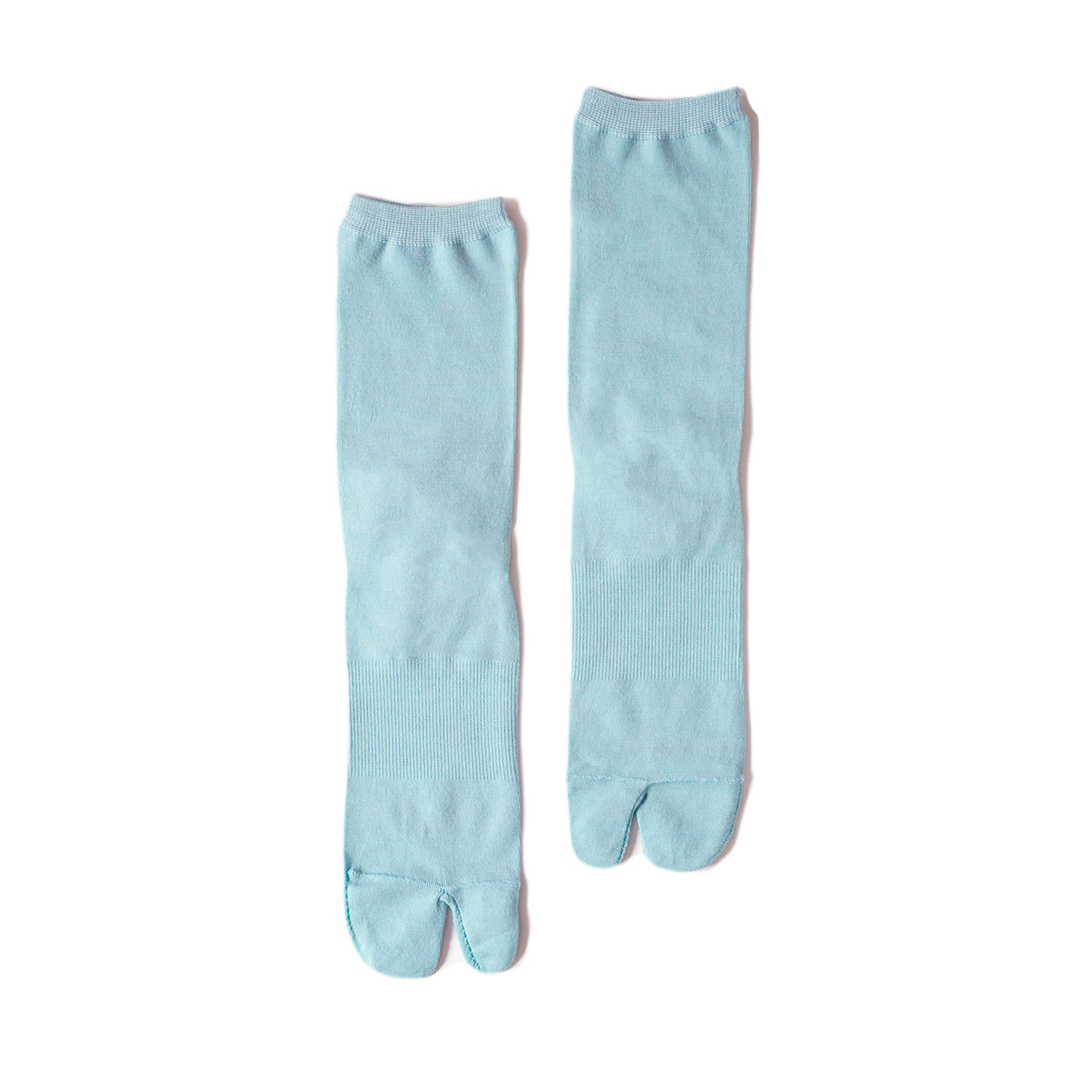 NODAL light blue Merino wool Tabi sock. Made in Japan. Split-toe design. Soft, breathable, and unisex fit.