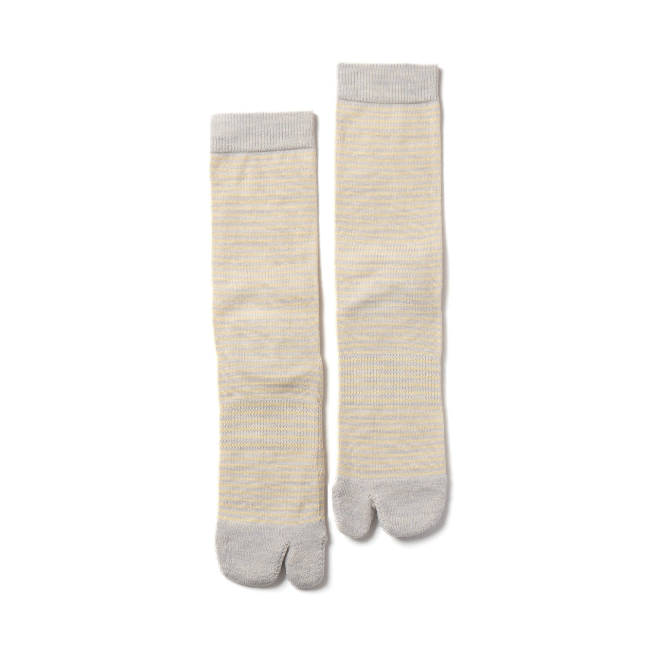 NODAL Tabi Sock – Merino Wool Stripe Light Gray | Made in Japan