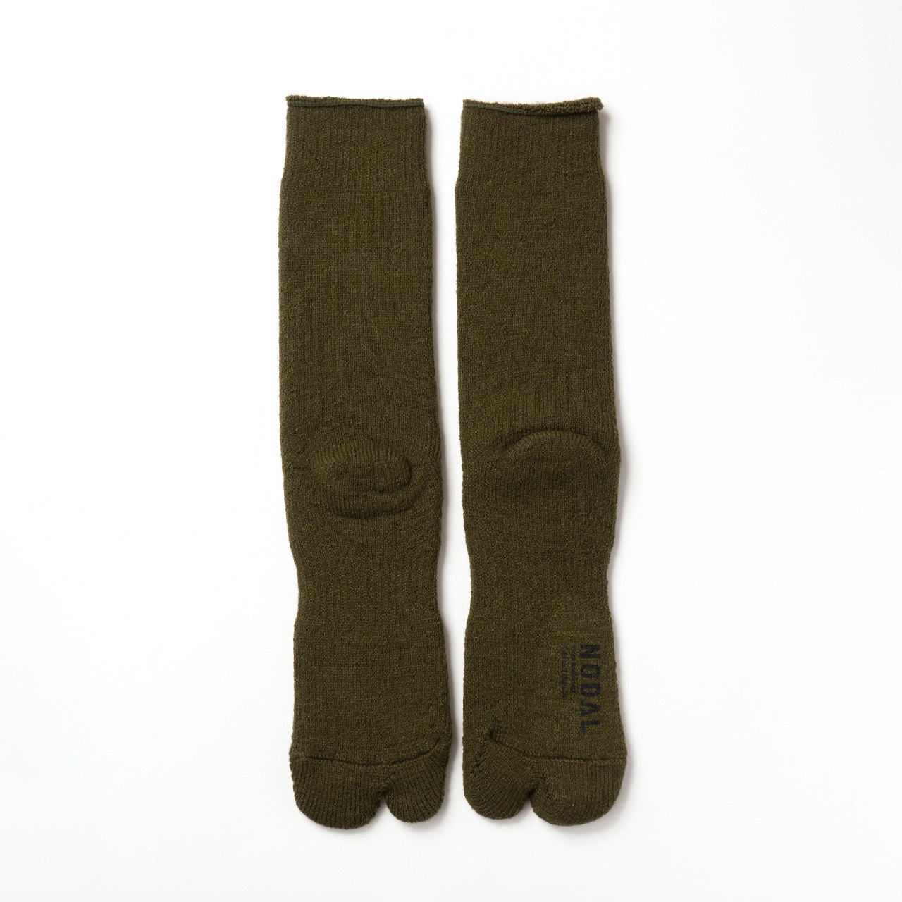 NODAL Brushed Pile Tabi Sock – Army Green | Made in Japan