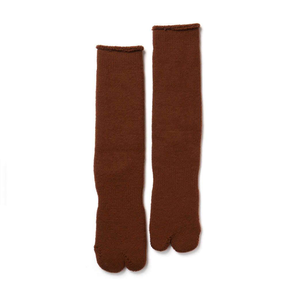 NODAL Brushed Pile Tabi Sock – Coffee | Made in Japan