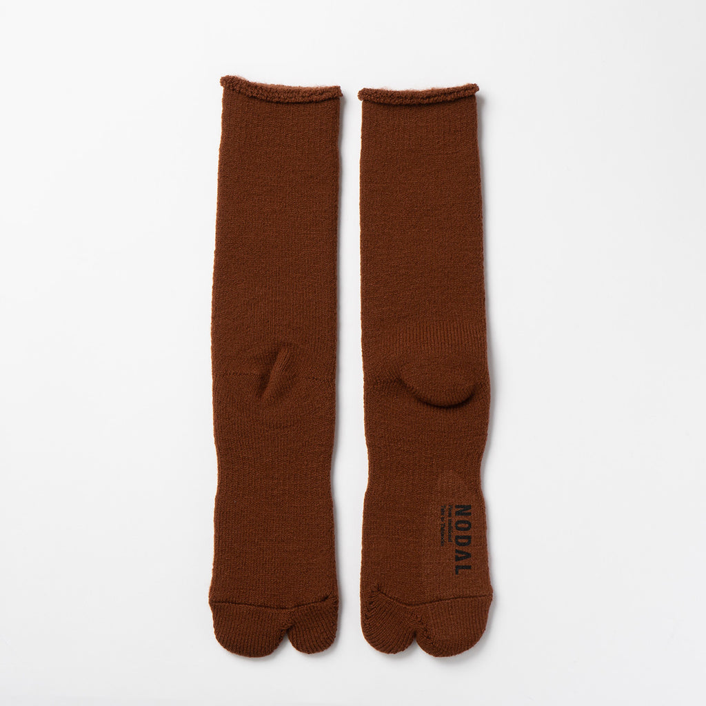 NODAL Brushed Pile Tabi Sock – Coffee | Made in Japan