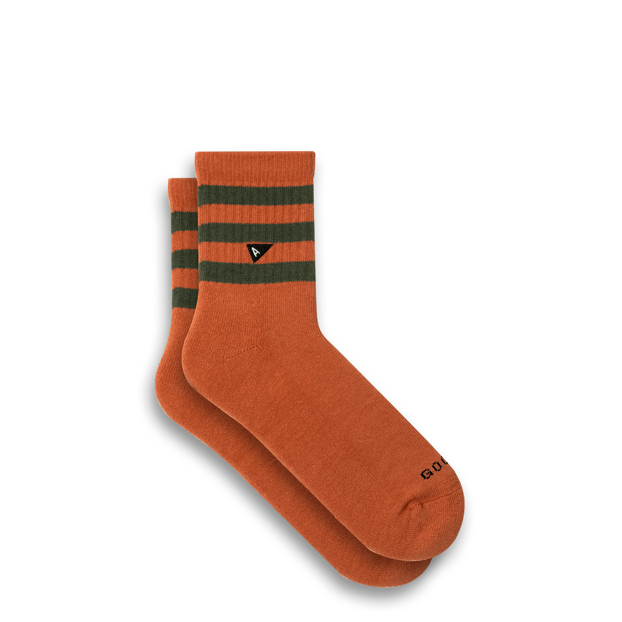 Arvin Goods ankle sock in seasonal Clay Stripes colorway. Made in Portugal with recycled yarns. Cushioned and breathable. S/M size only.