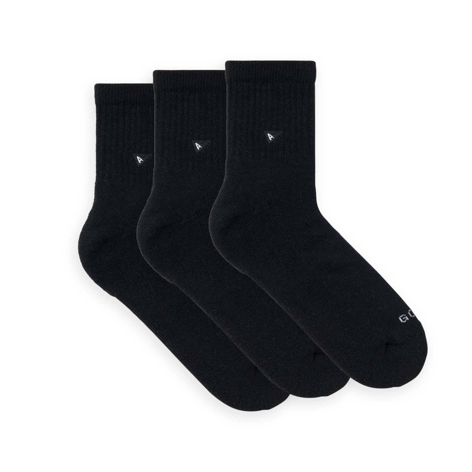 3-pack of Arvin Goods ankle socks made in Portugal from recycled yarns