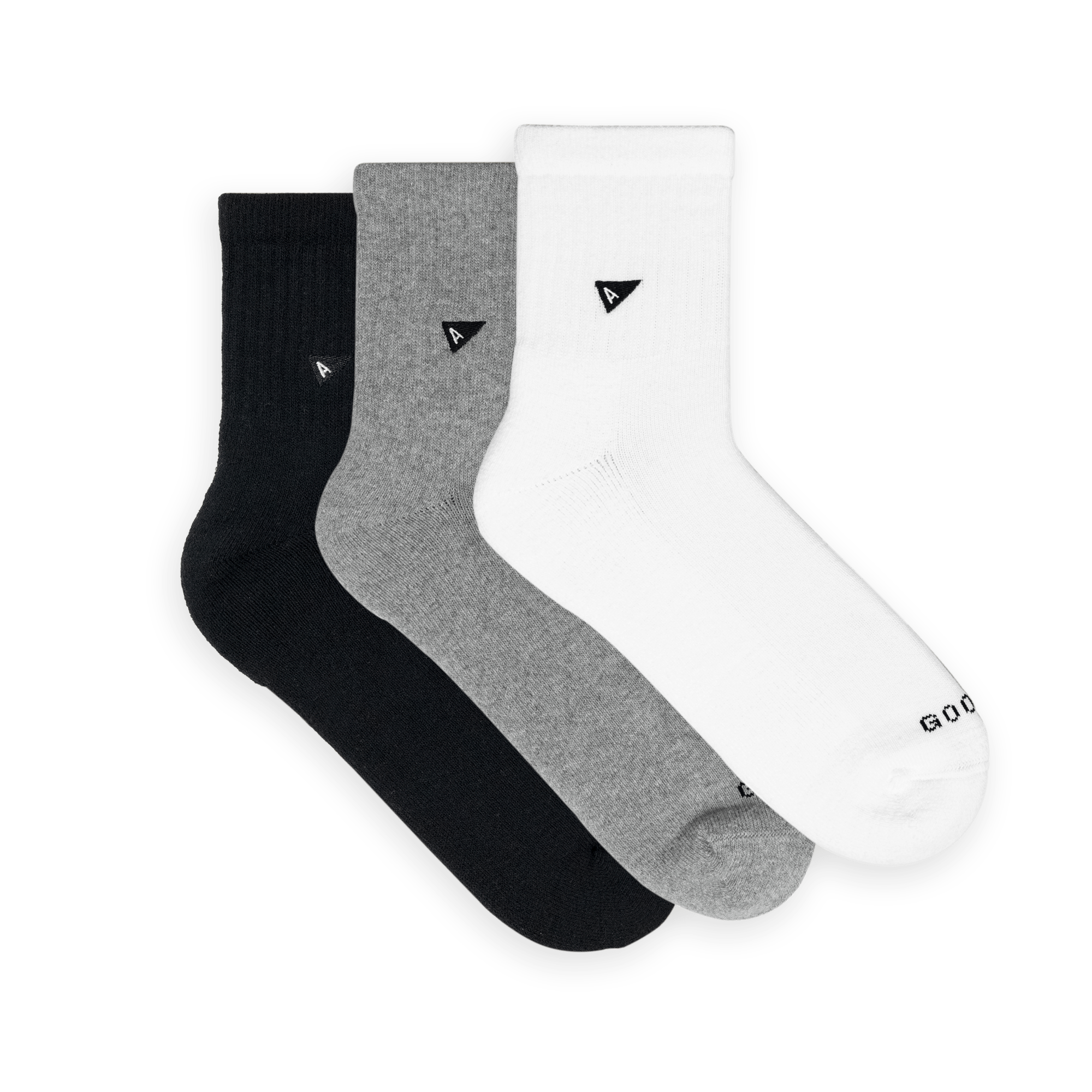 3-pack of Arvin Goods ankle socks made in Portugal from recycled yarns