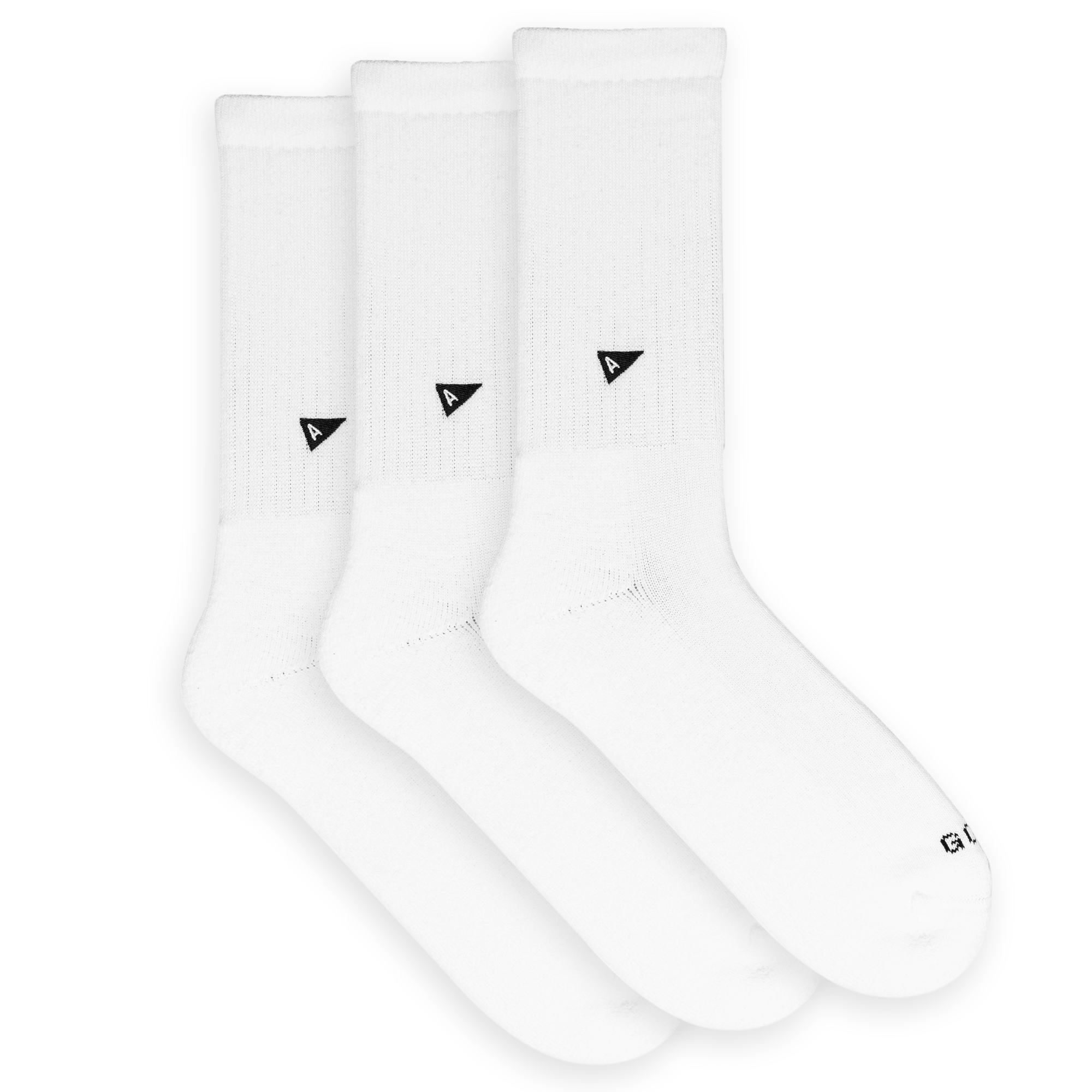 3-pack of Arvin Goods solid crew socks made in Portugal with recycled materials