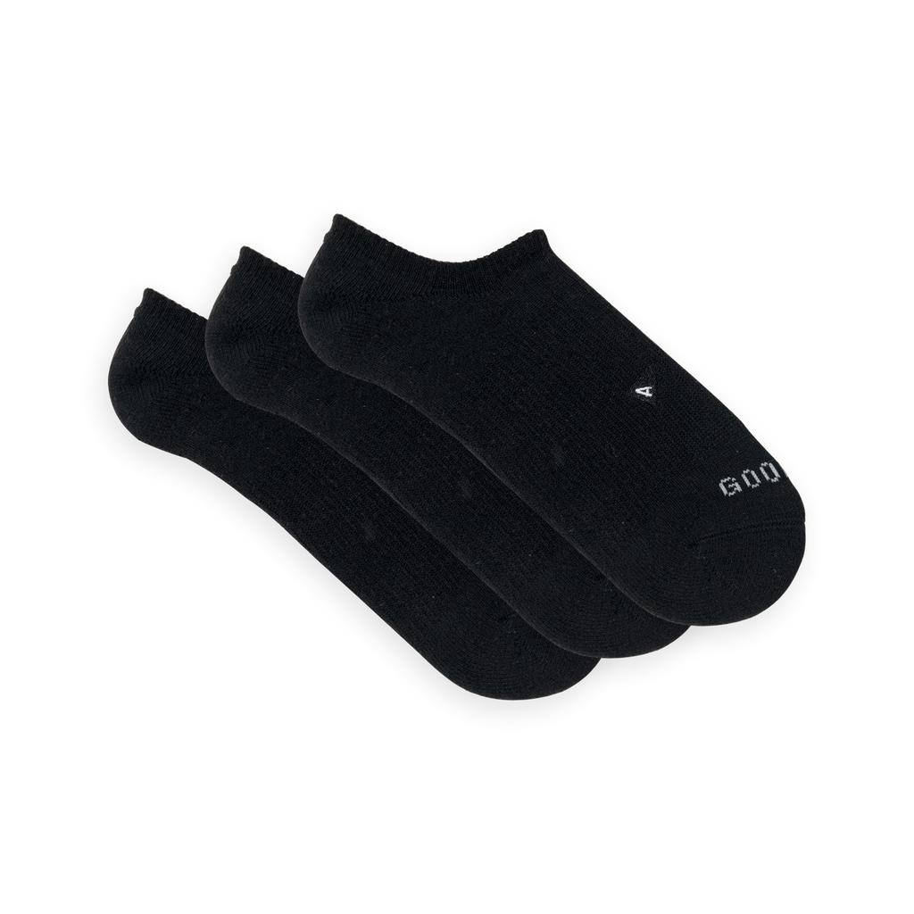 3-pack of Arvin Goods no-show socks made in Portugal from recycled yarns